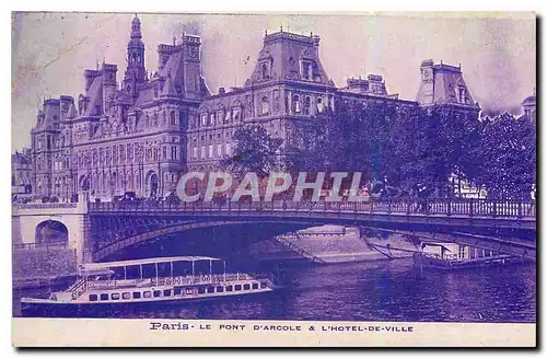 Cartes postales Paris le Pont d'Arcole et l'Hotel de Ville