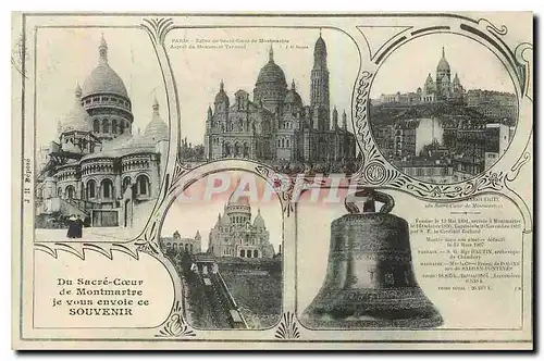 Cartes postales Du Sacre Coeur de Montmartre je vous envoie ce souvenir Cloche