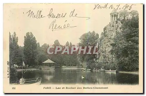 Ansichtskarte AK Paris Lac et Rocher des Buttes Chaumont