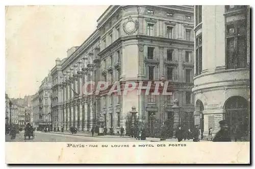 Cartes postales Paris Rue du Louvre et Hotel des Postes