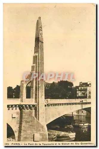 Ansichtskarte AK Paris le Pont de la Tournelle et la Statue de Ste Genevieve