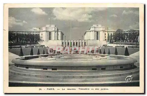 Cartes postales Paris le Nouveau Trocadero vu des Jardins