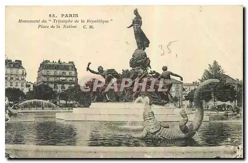 Cartes postales Paris Monument du Triomphe de la Republique Place de la Nation Crocodile