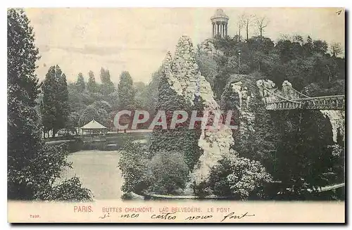 Ansichtskarte AK Paris Buttes Chaumont Lac Belvedere le Pont