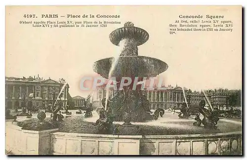 Cartes postales Paris Place de la Concorde d'abord appelee Place Louis XV puis Place de la Revolution