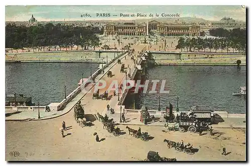 Cartes postales Paris Pont et Place de la Concorde