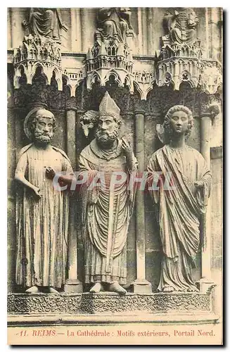Cartes postales Reims la Cathedrale Motifs exterieurs Portail Nord