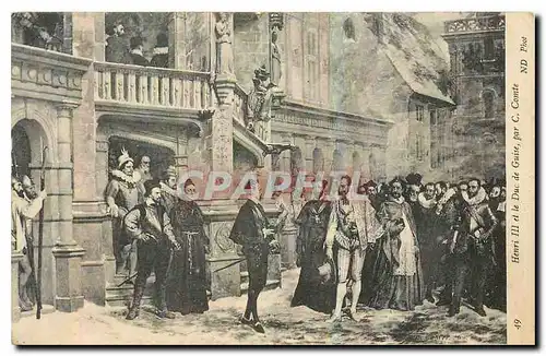Cartes postales Henri III et le Duc de Guise par C Comte