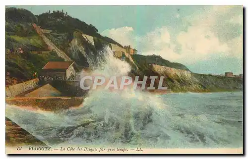 Cartes postales Biarritz la Cote des Basques Par gros Temps