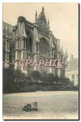 Ansichtskarte AK Reims la Cathedrale le Transept meridional vu de l'Archeveche