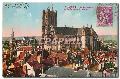 Cartes postales Auxerre La Cathedrale vue du Belvedere Manifacier