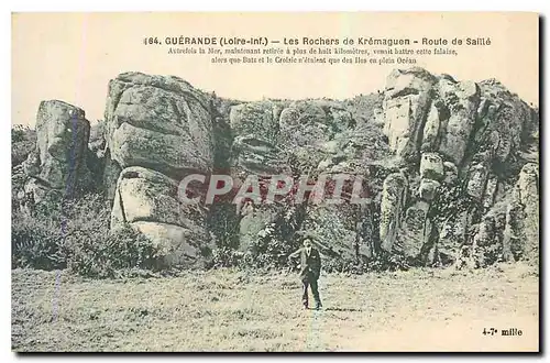 Ansichtskarte AK Guerande Loire Inf Les Rochers de Kremaguen Route de Saille