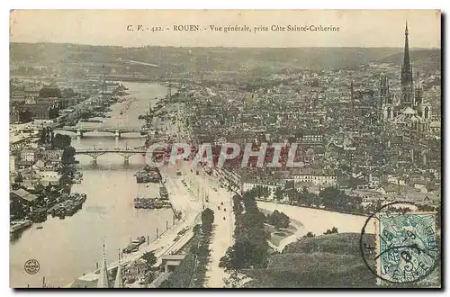 Ansichtskarte AK Rouen vue generale prise Cote Sainte Catherine