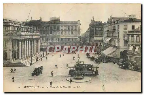 Cartes postales Bordeaux la place de la Comedie Tramway