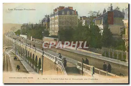 Cartes postales Pau Avenue Leon Say et Boulevard des Pyrenees