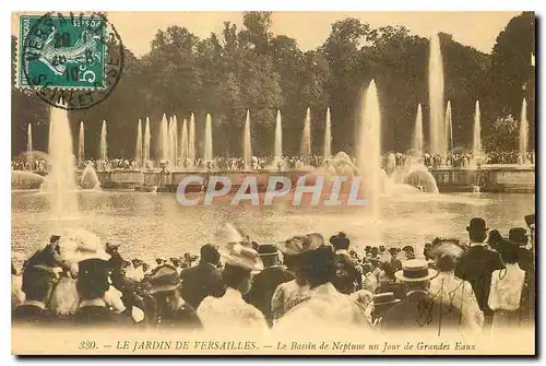 Cartes postales Le jardin de Versailles la bassin de naptune un jour de Grandes Eaux