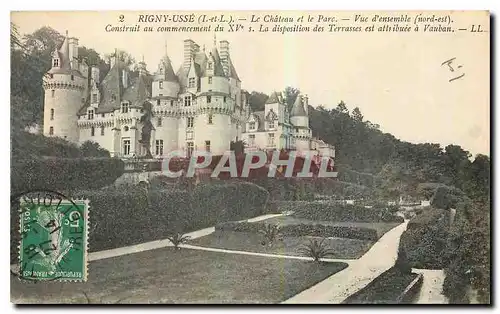 Cartes postales Rigny Usse I et L le chateau et le Parc vue d'ensemble nord est