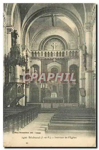 Cartes postales Becherel I et V Interieur de l'Eglise