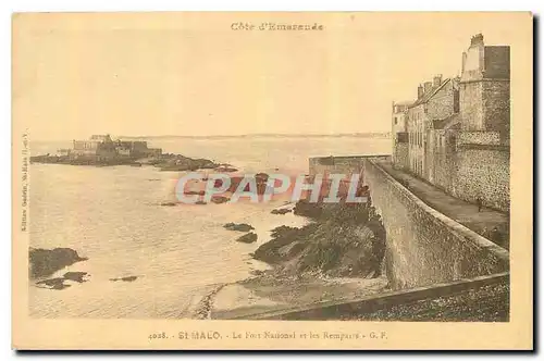 Cartes postales St Malo Le Fort National et les Remparts