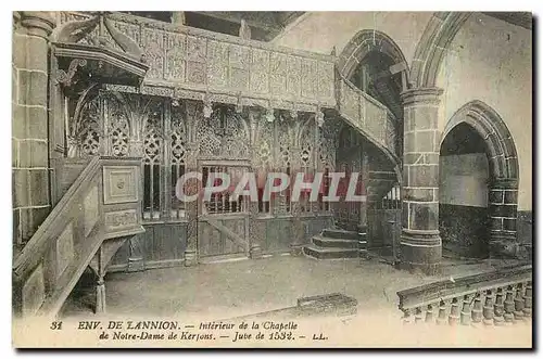 Ansichtskarte AK Env de Lannion interieur de la Chapelle de Notre Dame de Kerjons jube de 1532