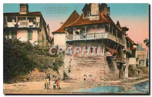 Cartes postales Salies de Bearn Vieilles Maisons sur le Saleys Enfants