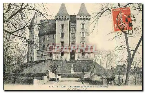 Cartes postales Pau le chateau vue de la Basse Plante