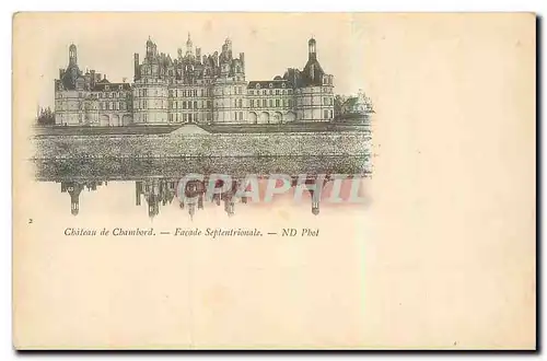 Cartes postales Chateau de Chambord facade Septentrionale