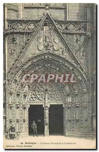 Ansichtskarte AK Quimper le grand portail de la Cathedrale