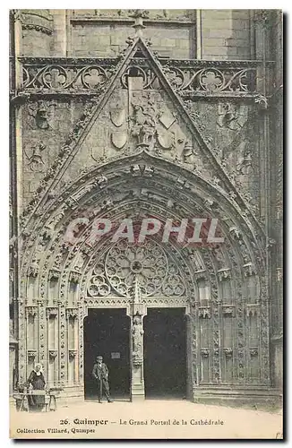 Cartes postales Quimper le grand portail de la Cathedrale