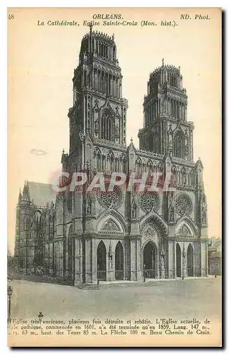 Cartes postales Orleans la Cathedrale eglise Sainte Croix mon hist