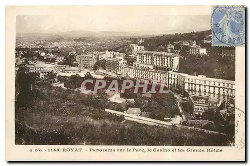 Cartes postales Royat panorama sur le Parc le Casino et les Grand Hotels