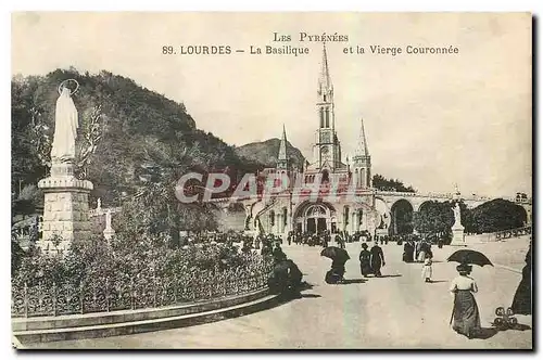 Cartes postales Les Pyrenees Lourdes la Basilique et la Vierge Couronnee