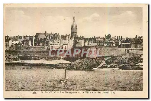 Cartes postales St Malo Les Remparts et la Ville vus du Grand Bey