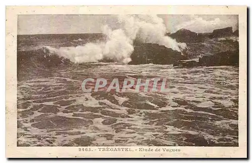 Cartes postales Tregastel Etude de Vagues