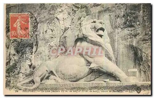 Cartes postales Belfort Le Lion oeuvre de Bartholdi