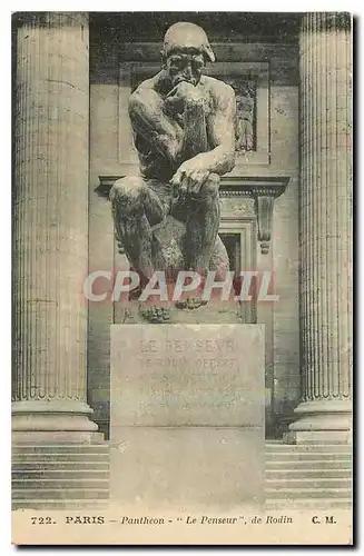 Cartes postales Paris Pantheon Le Pemseur de Rodin