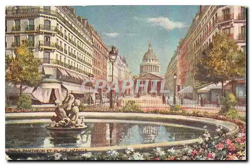 Cartes postales Paris Pantheon et Place Medicis