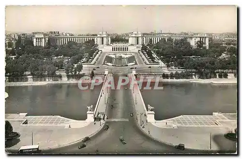 Cartes postales Paris Les Jardins du Trocadero et le palais de Chaillot