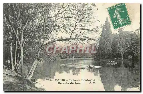 Cartes postales Paris Bois de Boulogne Un coin du Lac