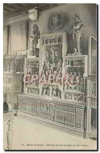 Cartes postales Musee de Cluny Retable en bois sculpte du XV siecle