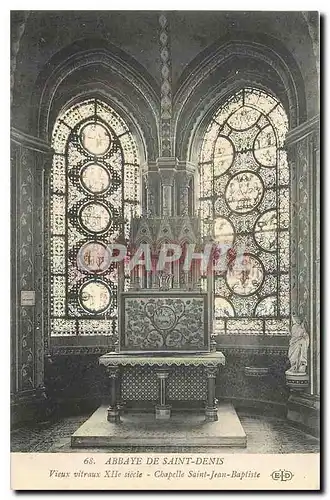 Cartes postales Abbaye de Saint Denis Vieux Vitraux Chapelle Saint Jean Baptiste