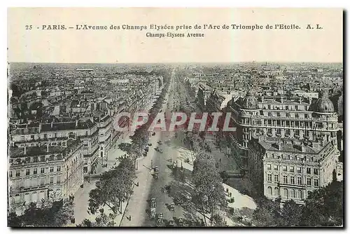 Cartes postales Paris L'Avenue des Champs Elysees prise de L'Arc de Triomphe de l'Etoile