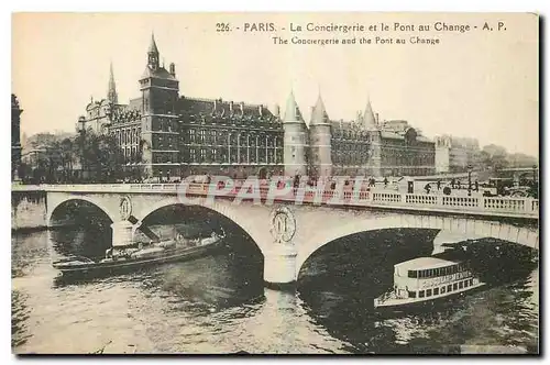 Ansichtskarte AK Paris La Conciergerie et le Pont au Change Bateaux