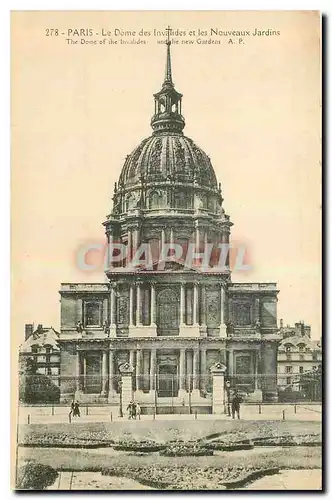 Cartes postales Paris le Dome des Invalides et les Nouveaux Jardins