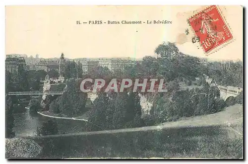 Cartes postales Paris Buttes Chaumont Le Belvedere