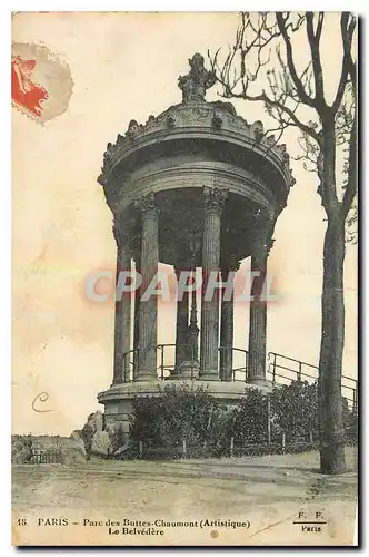 Cartes postales Paris Parc des Buttes Chaumont Artistique Le Belvedere