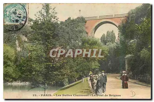 Cartes postales Paris Les Buttes Chaumont Le Pont de Briques