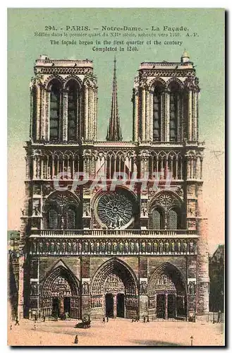 Cartes postales Paris Notre Dame La Facade