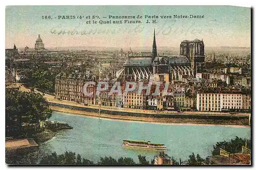 Ansichtskarte AK Paris Panorama de Patis vers Notre Dame et le Quai aux Fleurs