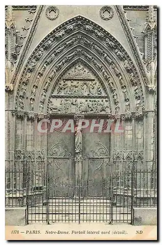 Cartes postales Paris Notre Dame Portail lateral nord